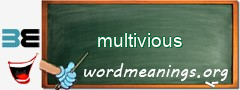 WordMeaning blackboard for multivious